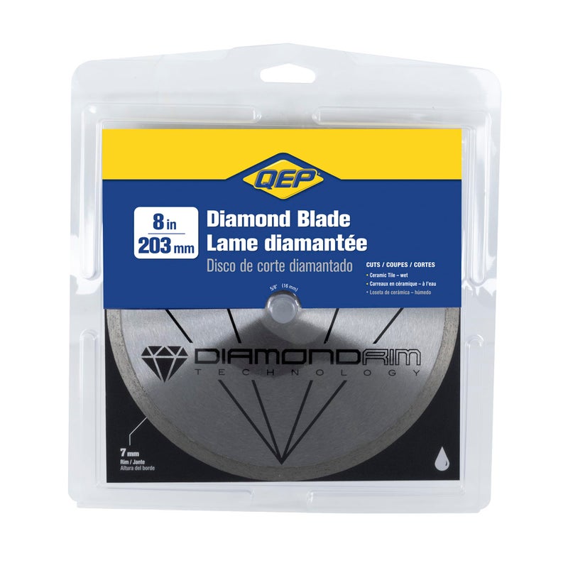 QEP 8" Continuous Rim Diamond Blade - For Wet Cutting of Ceramic Tile - Image 4